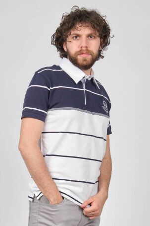 Arslanlı Erkek Blok Desenli Polo Yaka T-Shirt 07609108 Lacivert Lacivert