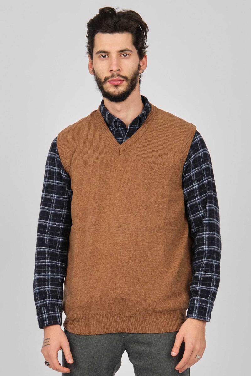 Arslanlı Erkek Lambswool V Yaka Süveter 0767991 Oranj ORANJ