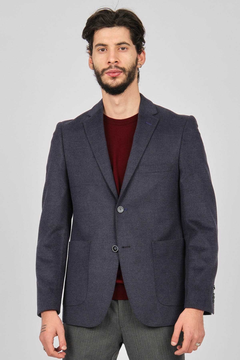 Avvenente Erkek Slim Fit Spor Yün Ceket 0141004 Lacivert Lacivert