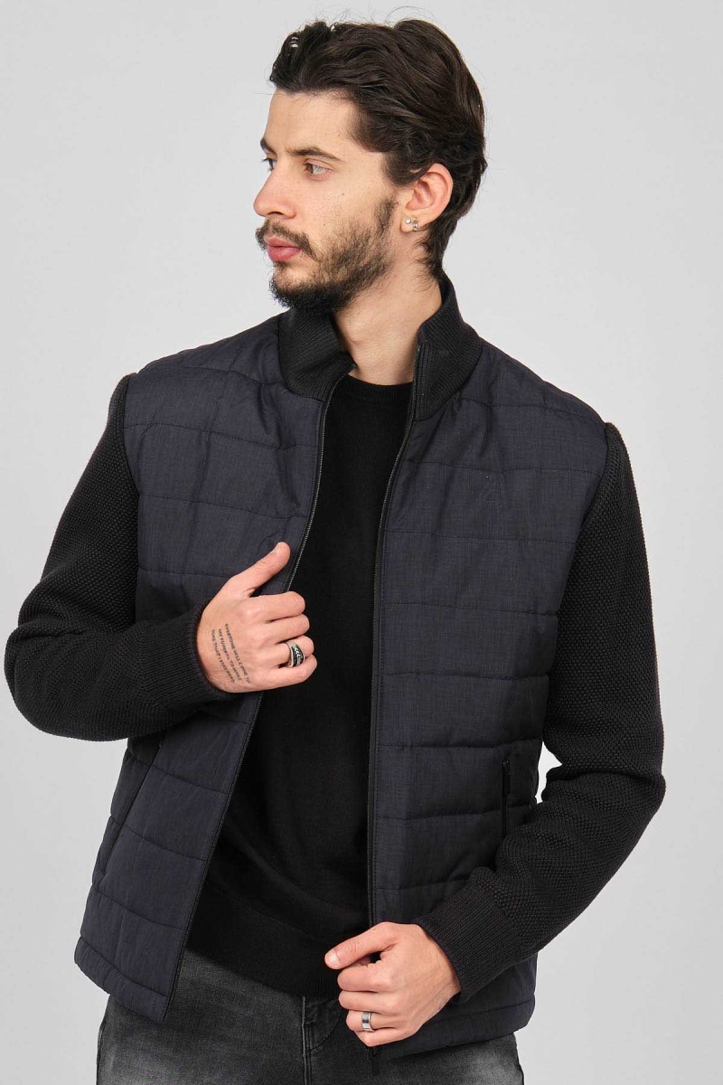 By Serco Erkek Kolları Örme Mont 0622641 Lacivert Lacivert
