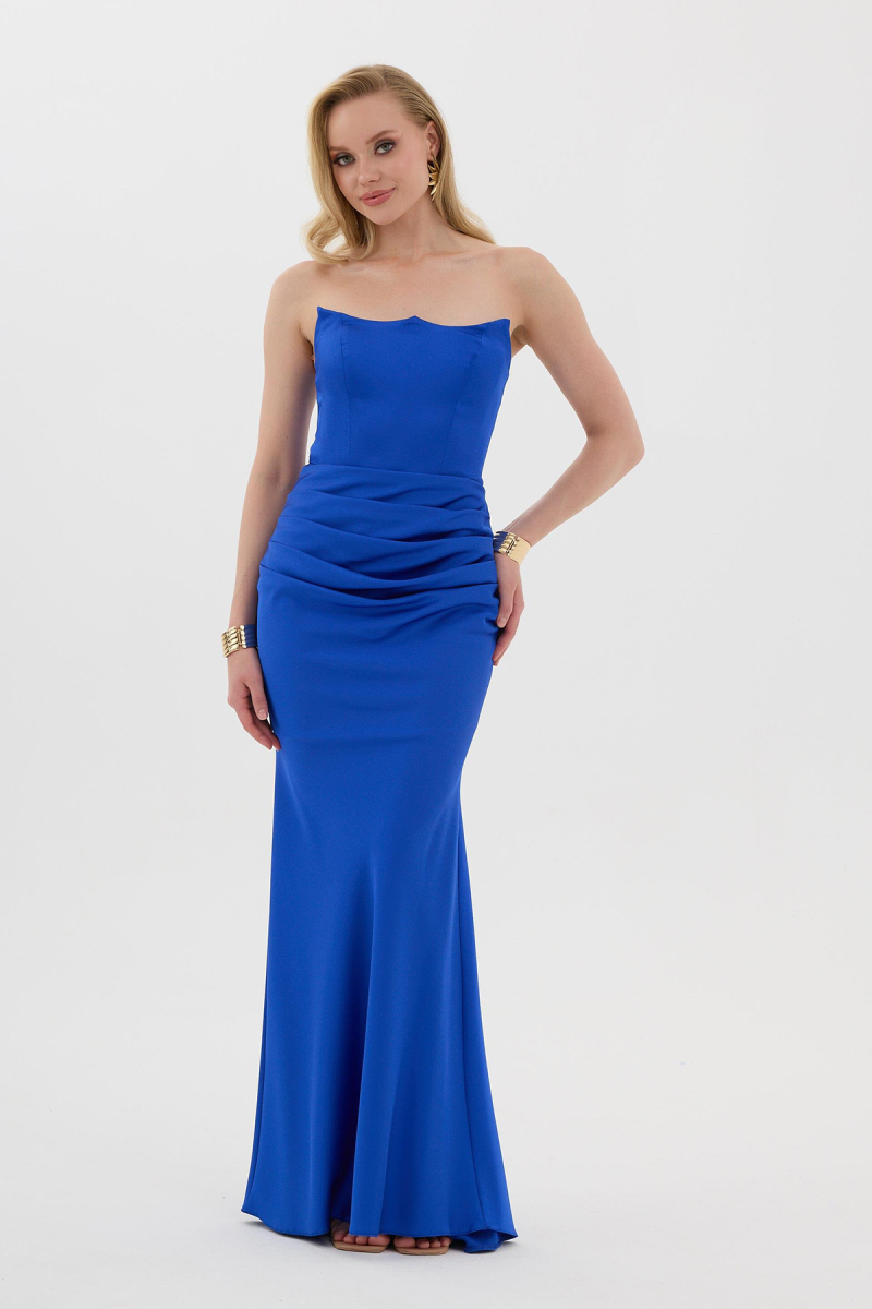 Carmen Kadın Straplez Maxi Boy Abiye Elbise 58565 Saks Saks