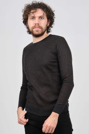 Çizgi Triko Erkek Bisiklet Yaka Slim Fit Desenli Kazak 42554255 Lacivert Lacivert