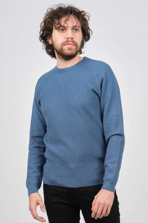 Çizgi Triko Erkek Bisiklet Yaka Slim Fit Kazak 42554259 Mavi Mavi