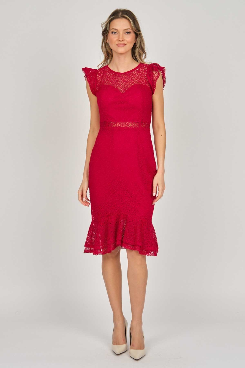 Dans Kadın Dantel Abiye Elbise 5271980 Kırmızı Kırmızı