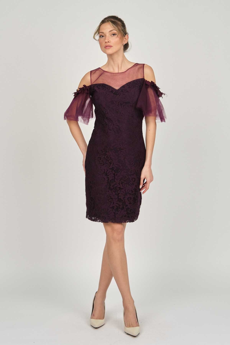 Dans Kadın Dantel Abiye Elbise 5279662 Mürdüm MÜRDÜM