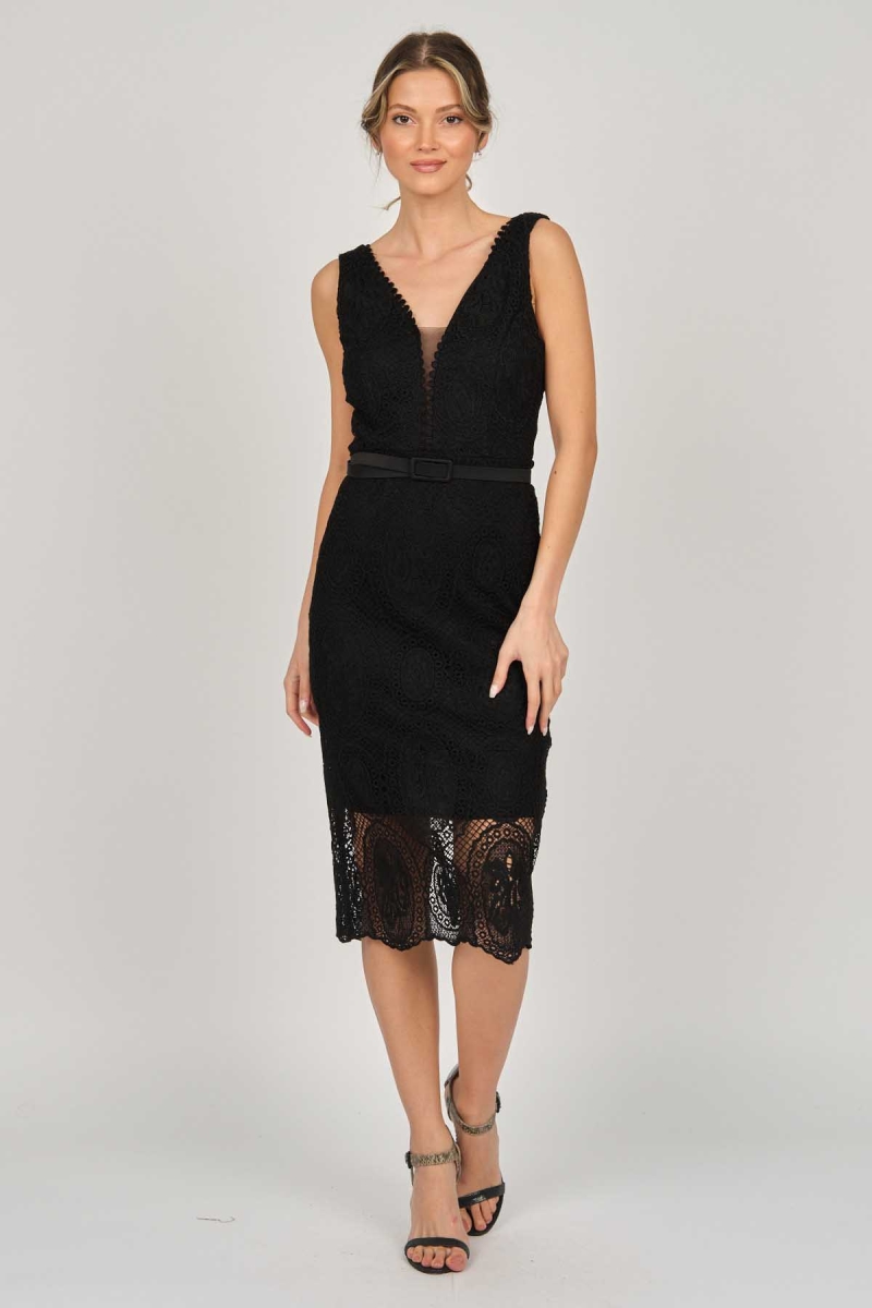 Dans Kadın Kolsuz Dantel Abiye Elbise 5271985 Siyah Siyah