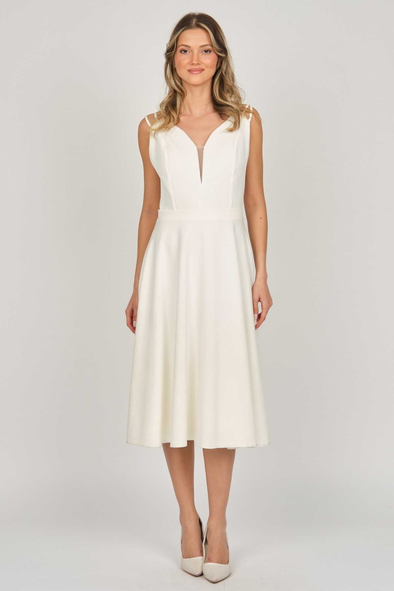 Dans Kadın Midi Boy Abiye Elbise 5279784 Ekru Ekru