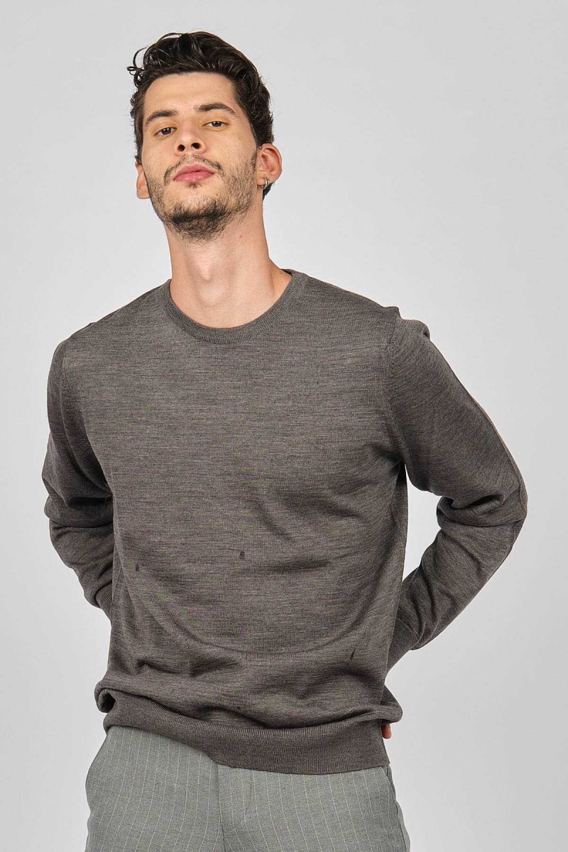 Desen Triko Erkek Bisiklet Yaka Yün Kazak 0249603 Gri Gri