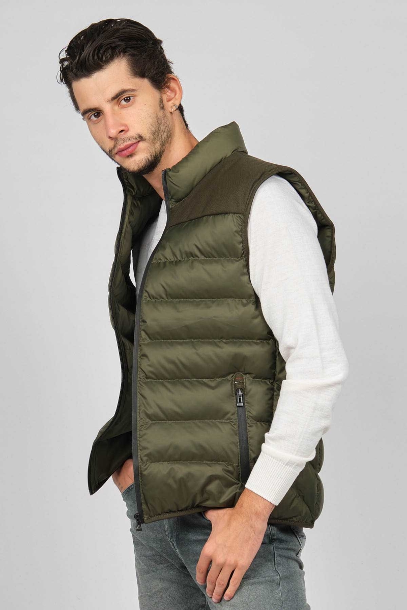Desen Triko Erkek Kapitone Şişme Yelek 02421493 Haki Haki