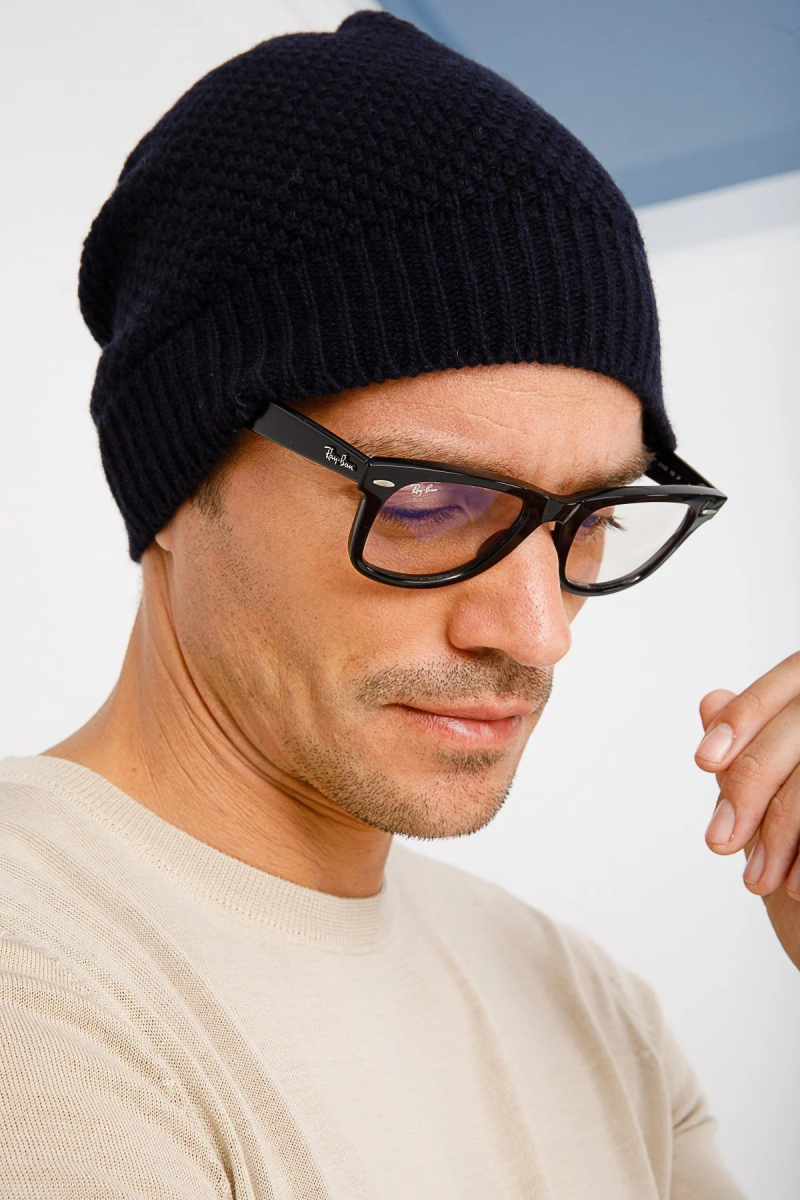 Desen Triko Unısex Yün Bere 22542 Koyu Lacivert Koyu Lacivert