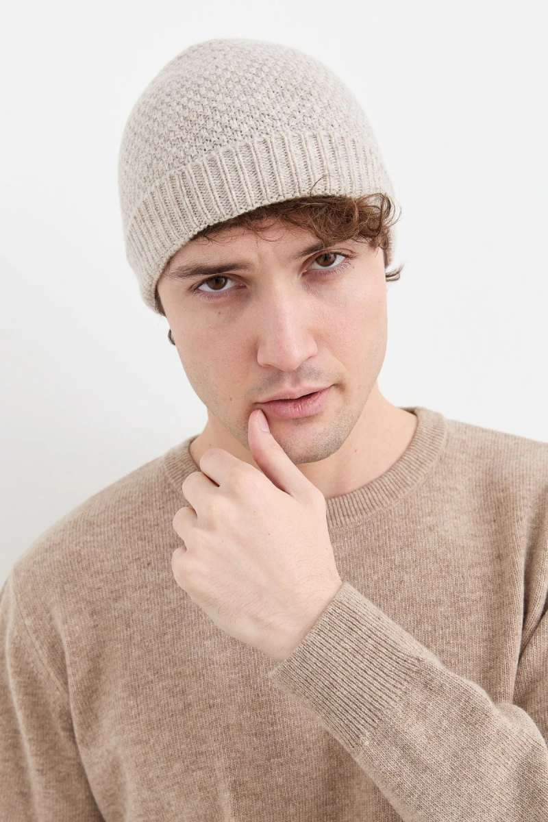 Desen Triko Unısex Yün Bere 22542 V.Bej V.BEJ