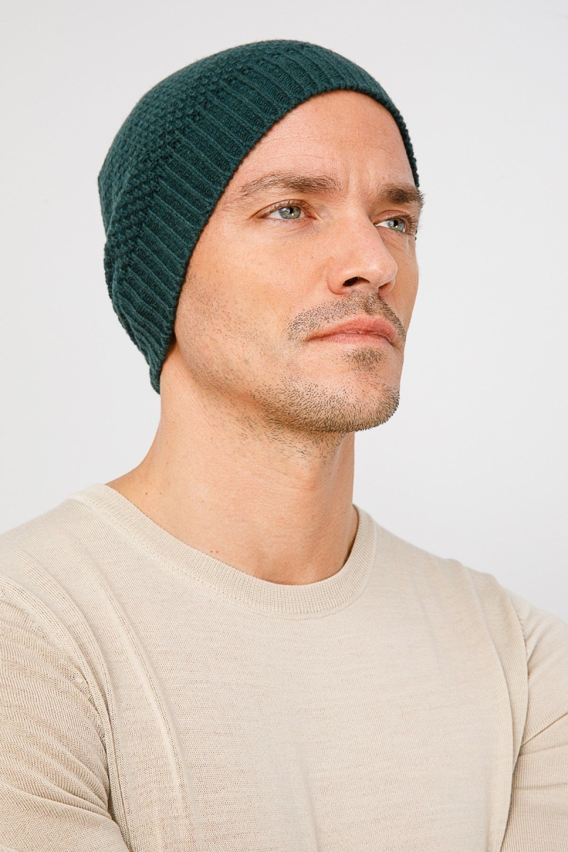 Desen Triko Unısex Yün Bere 22542 Yeşil Yeşil