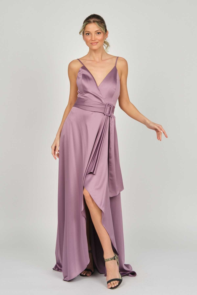 Doridorca Kadın Askılı Abiye Elbise 5923075 Lavanta Lavanta