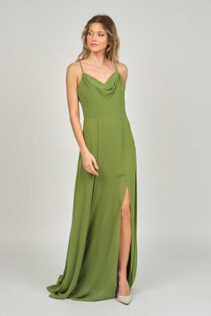 Doridorca Kadın Askılı Abiye Elbise 5924049 Yeşil Yeşil