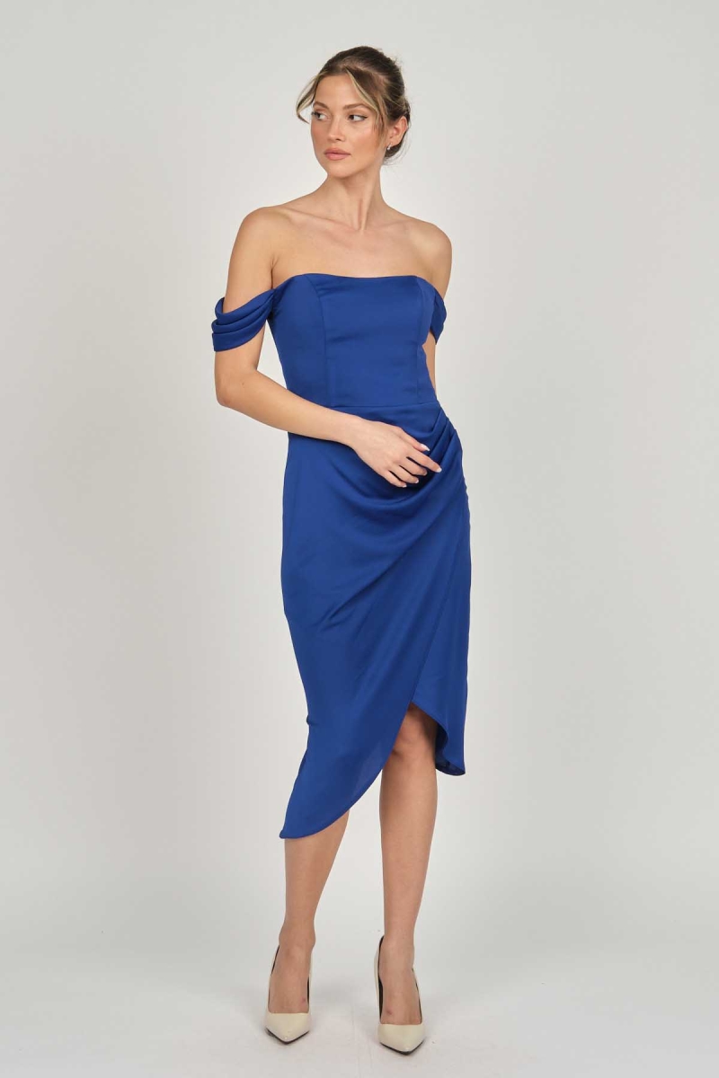 Doridorca Kadın Straplez Abiye Elbise 5924014 Saks Saks