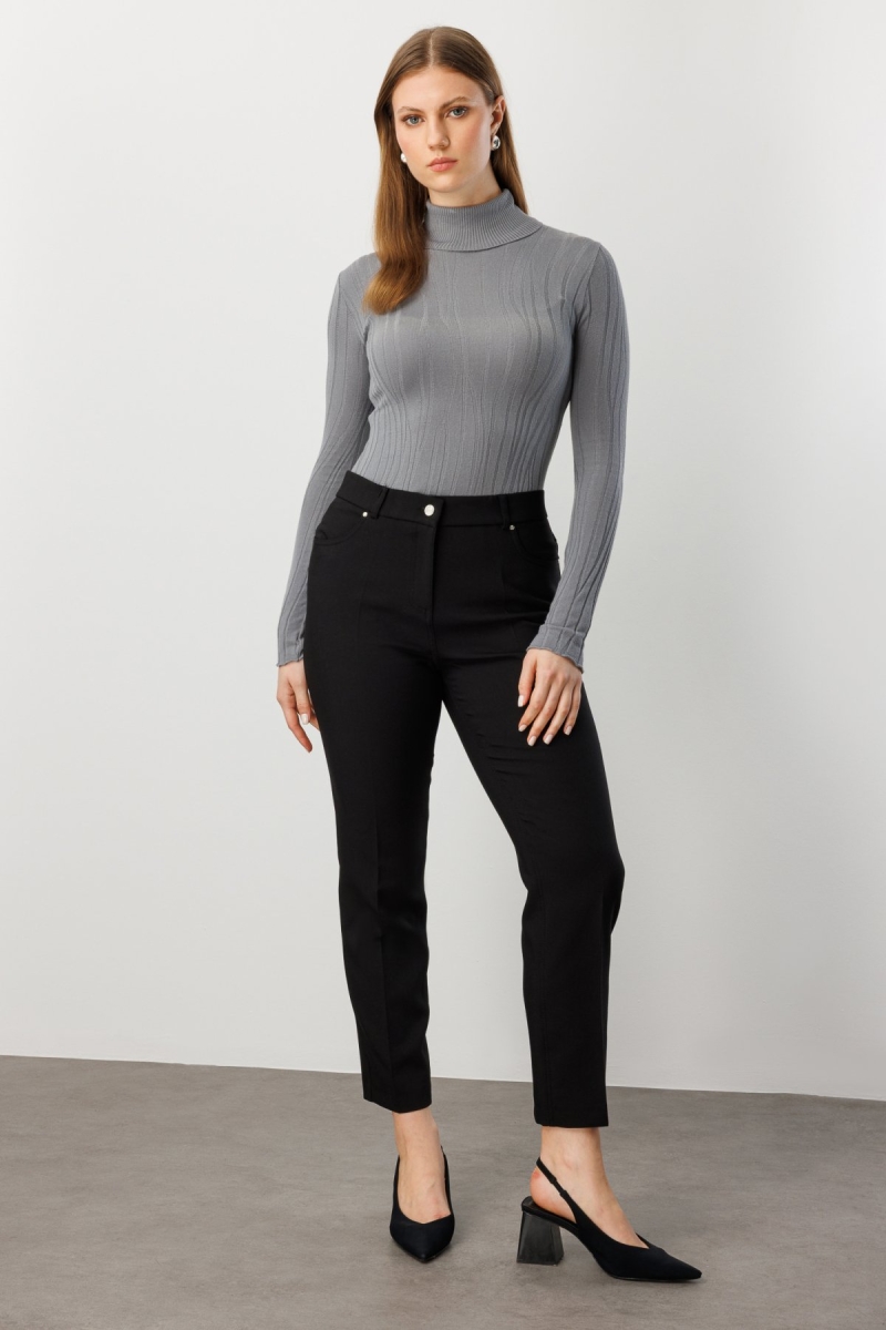 Ekol Kadın Büyük Beden Dar Paça Pantolon 1009 Siyah Siyah