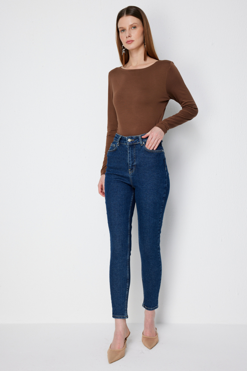Ekol Kadın Dar Paça Beş Cep Kot Pantolon 4146 Indigo Indigo