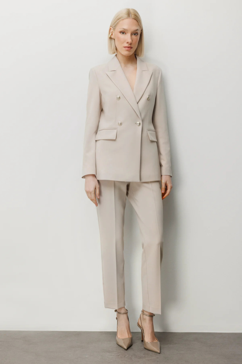 Ekol Kadın Dar Paça Dikiş Detaylı Pantolon 1008 Kum Kum