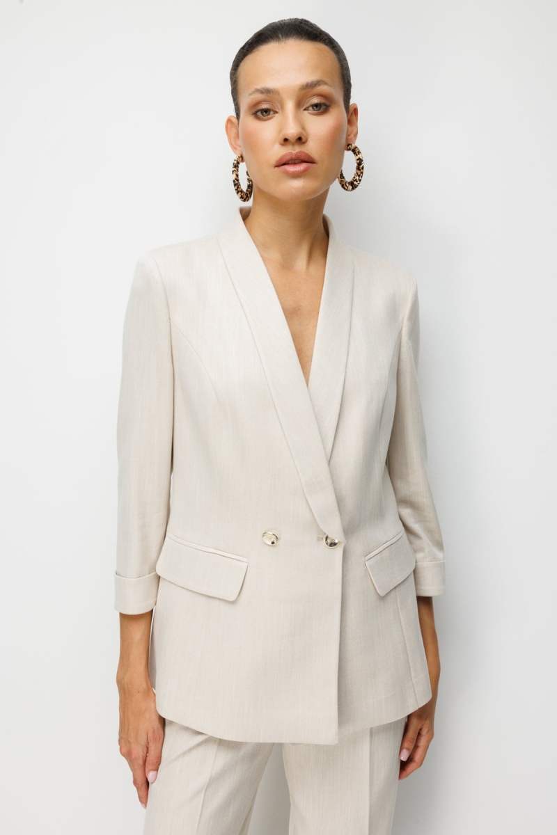 Ekol Kadın Duble Kol Kapak Cepli Ceket 1074 Gold GOLD