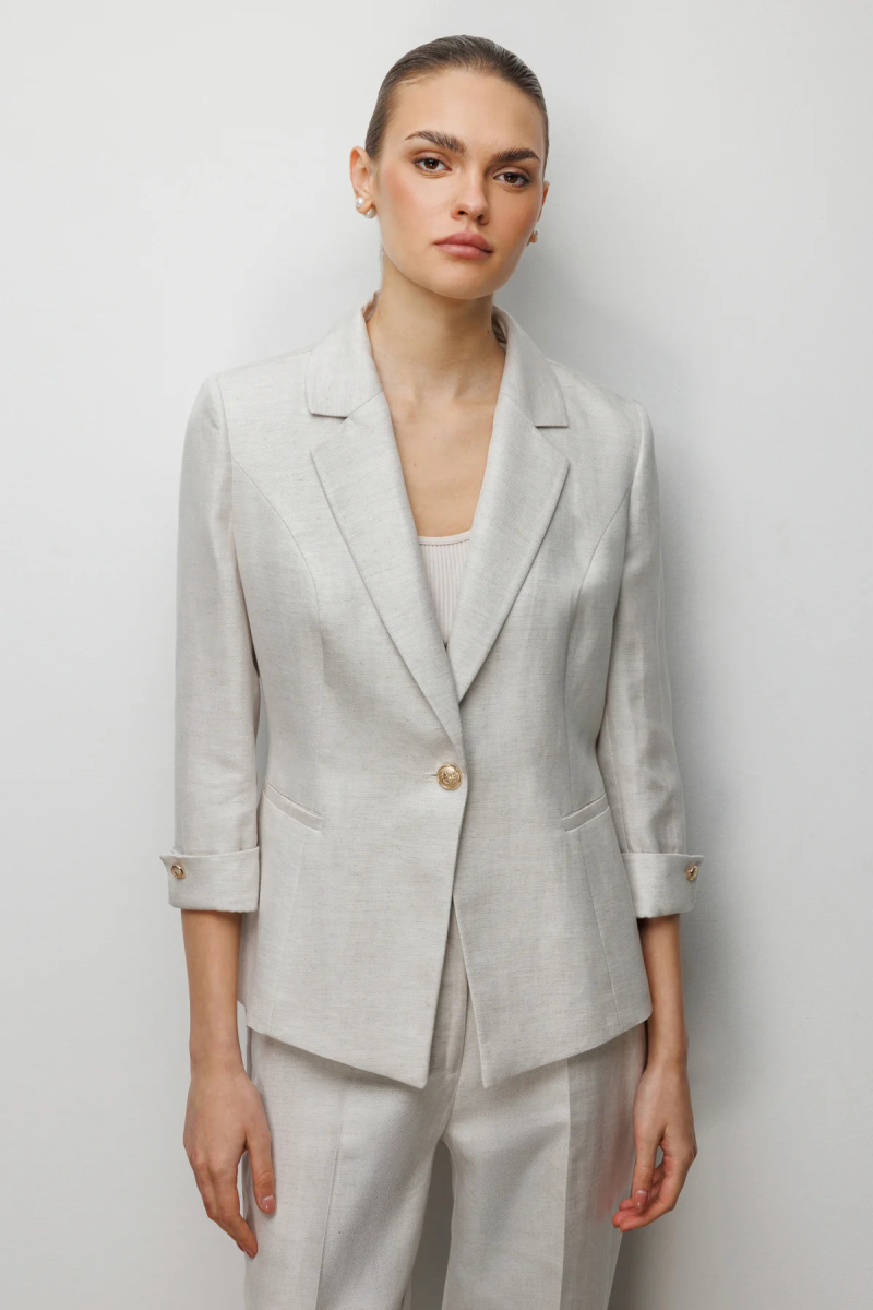 Ekol Kadın Fleto Cepli Duble Kol Ceket 1024 Naturel NATUREL