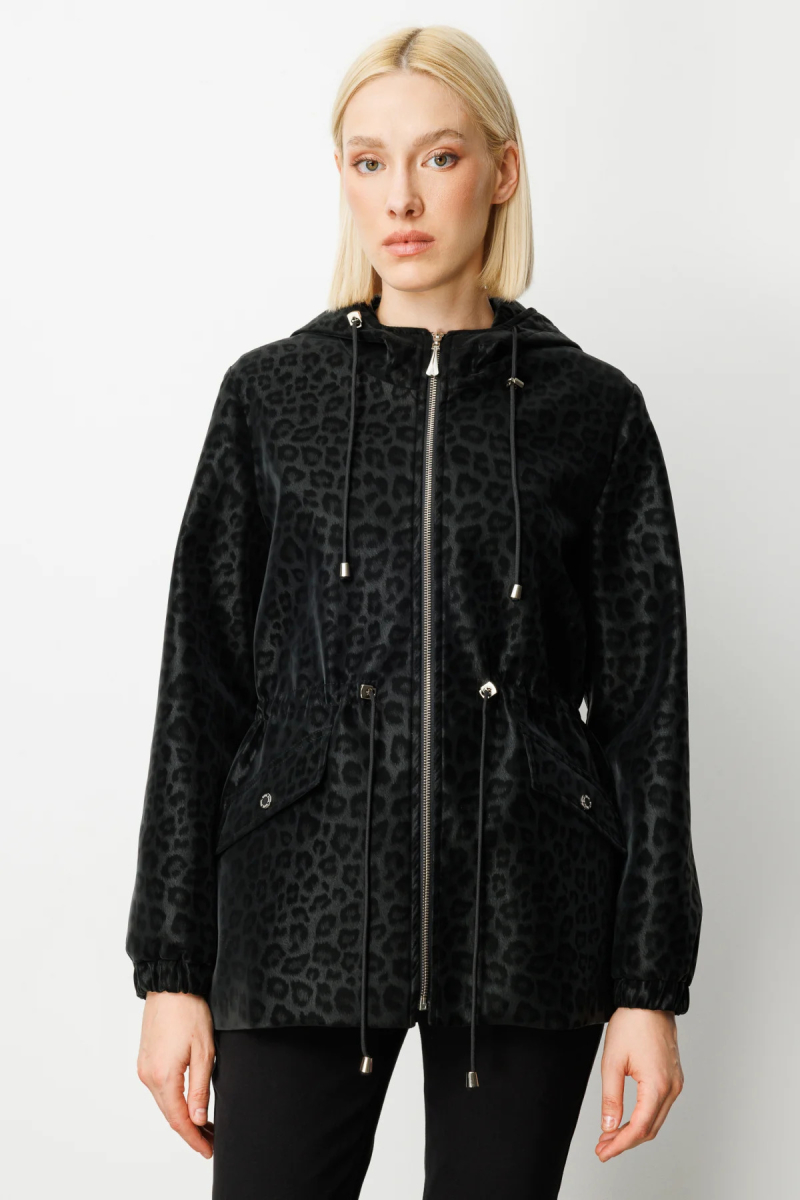 Ekol Kadın Kapüşonlu Kapak Cepli Trenç 7043 Black Black