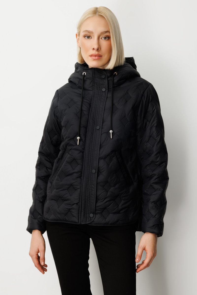 Ekol Kadın Kapüşonlu Şişme Mont 6601 Siyah Siyah