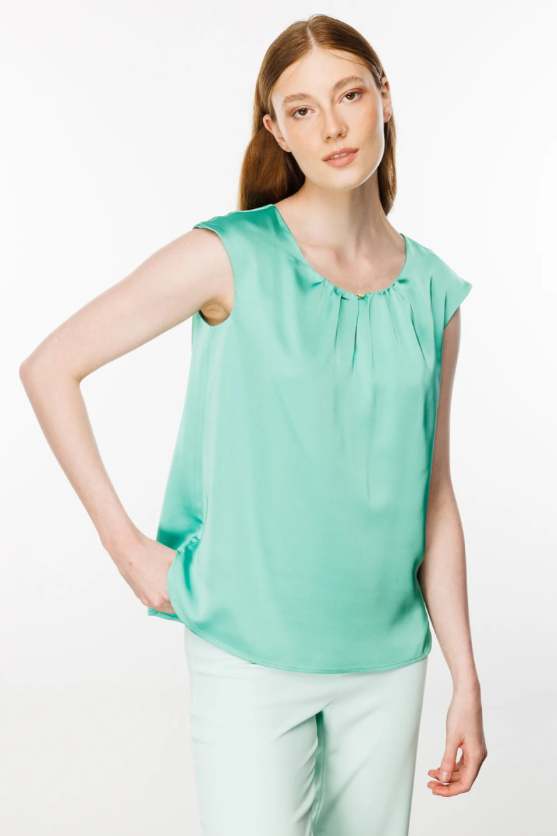 Ekol Kadın Tek Düğme Bluz 1140 Yeşil Yeşil