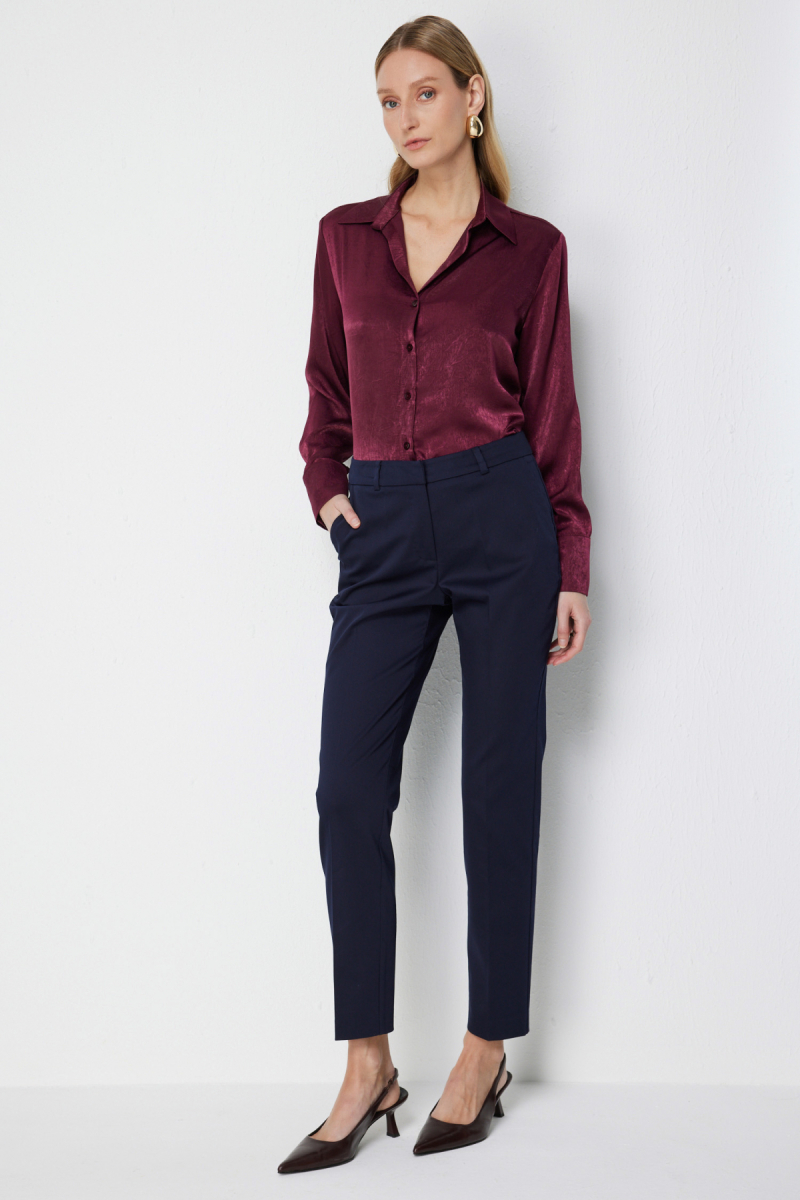 Ekol Kadın Yan Cepli Dar Paça Pantolon 4018 Lacivert Lacivert