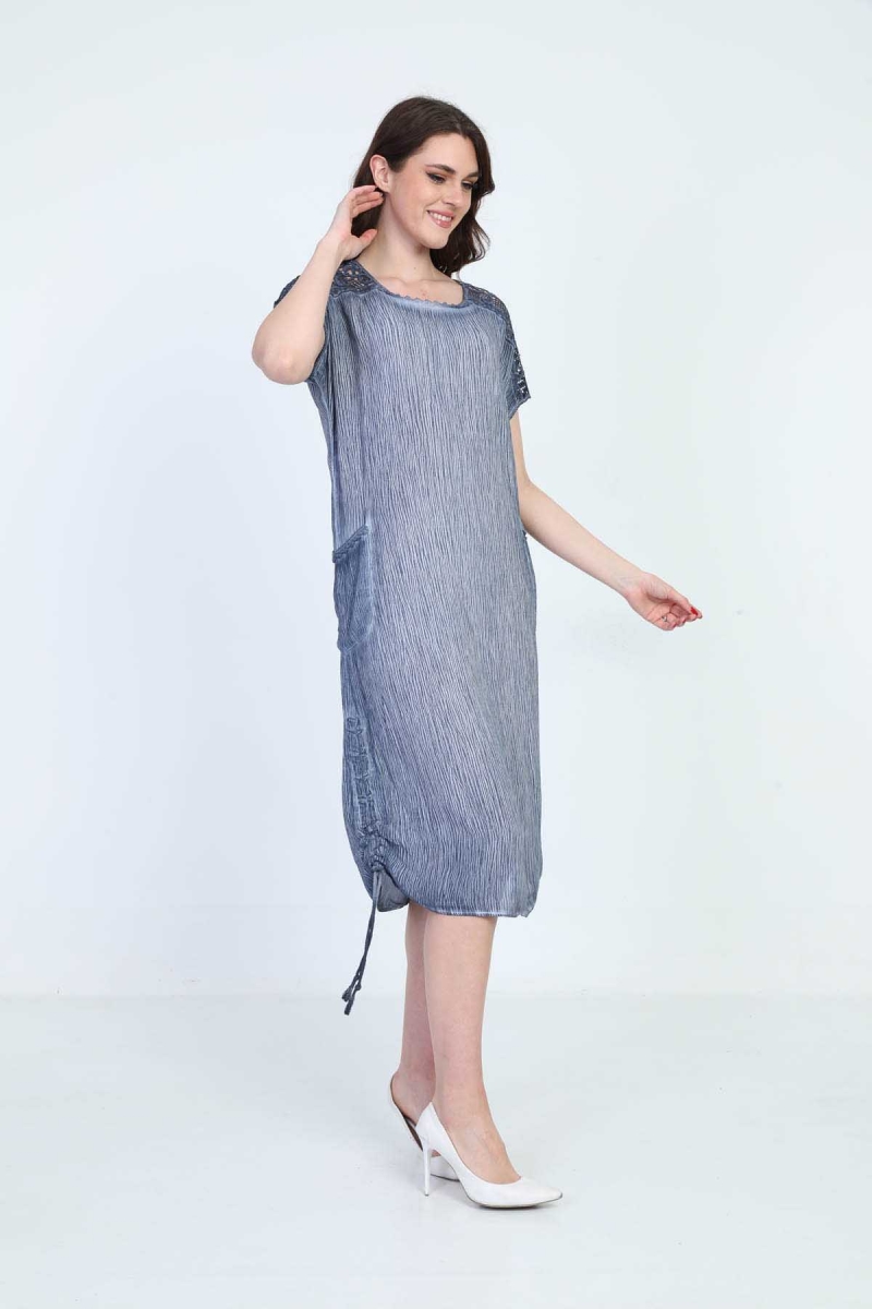 Ella Camelia Kadın Omuz Detaylı Elbise 5012175 Indigo Indigo
