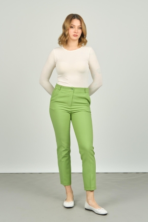 FA Pantolon Kadın Bilek Boy Çift Cep Dar Kalıp Pantolon 7001 Fıstık Yeşili Fıstık Yeşili