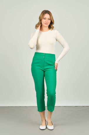 FA Pantolon Kadın Bilek Boy Dar Kalıp Pantolon 7208 Yeşil Yeşil