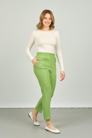 FA Pantolon Kadın Bilek Boy Önden Çizgi Dikişli Dar Kalıp Pantolon 6000 Fıstık Yeşili Fıstık Yeşili