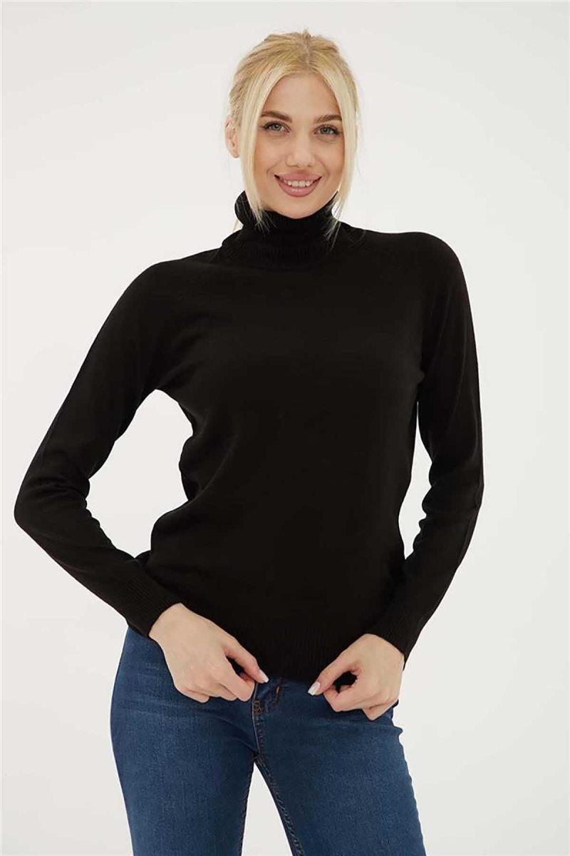 Fashion Friends Kadın Balıkçı Yaka Kazak 23K0401K1 Siyah Siyah