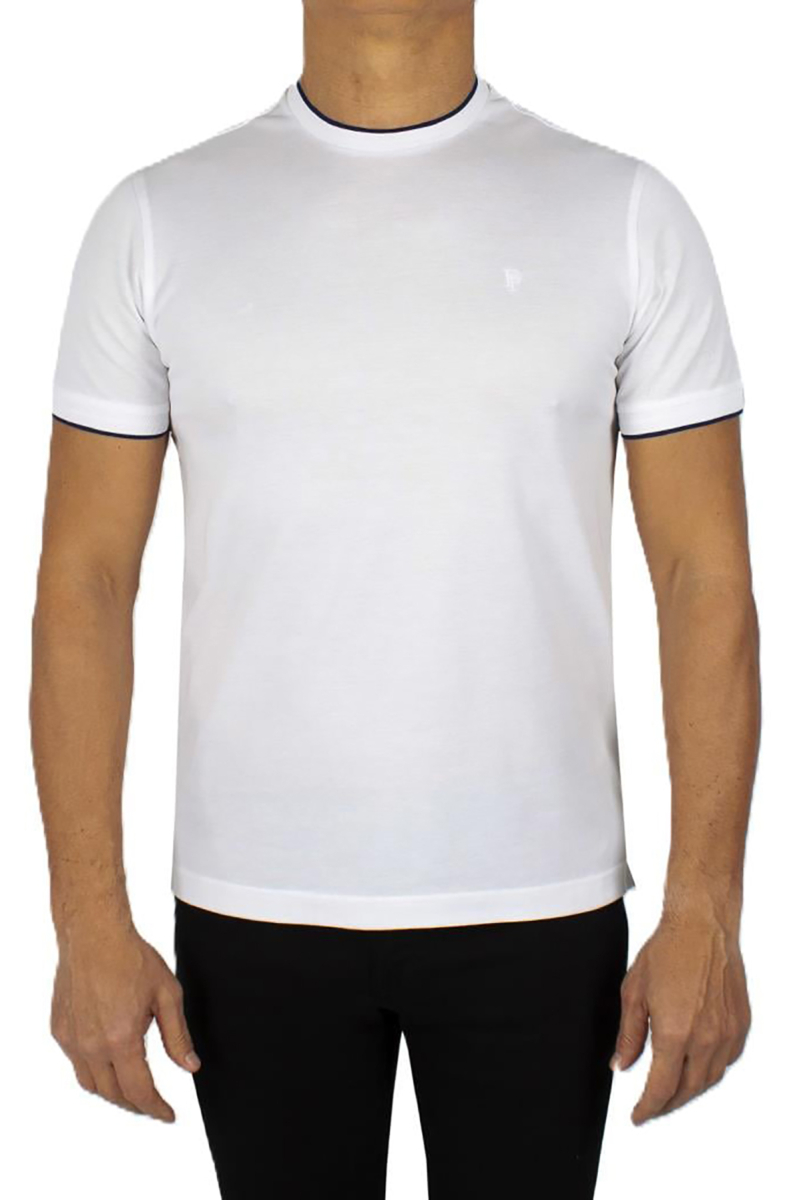 Formenti Erkek Sıfır Yaka Kısa Kollu %100 Pamuk T-Shirt 1543 Beyaz Beyaz