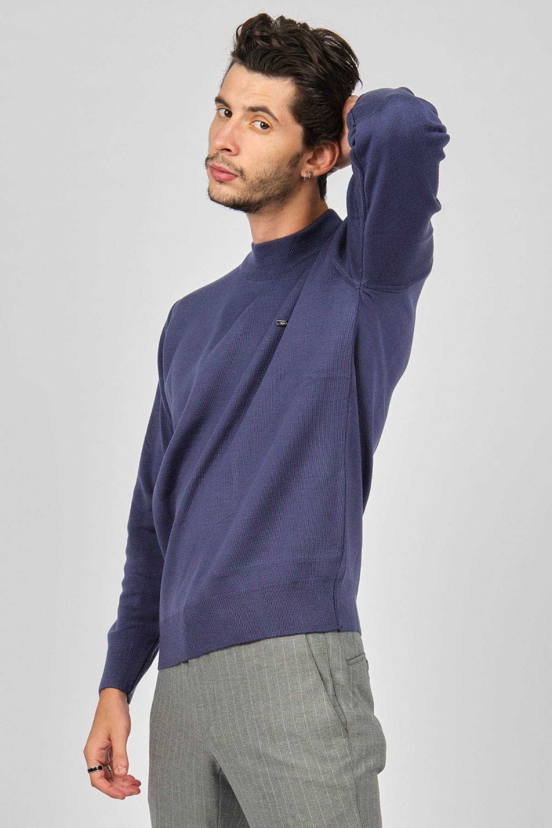 Haki Triko Erkek Yarım Balıkçı Kazak 6081215 Indigo Indigo