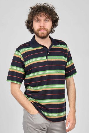 Halifaks Erkek Cep Detaylı Blok Desenli Polo Yaka T-Shirt 1332775 Lacivert Lacivert