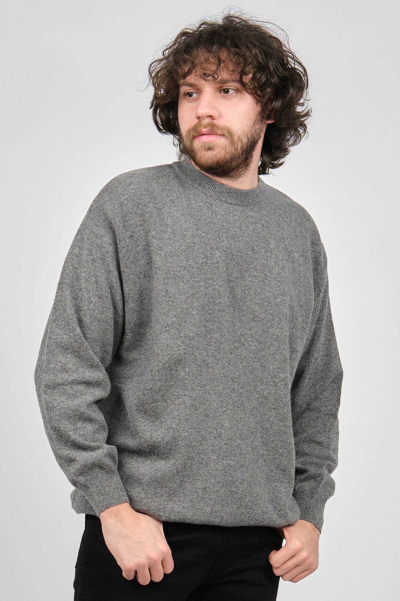 Ida Erkek Lambswool Bisiklet Yaka Kazak 0593154 Füme Füme