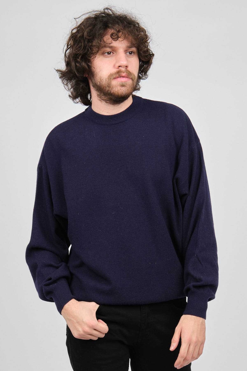 Ida Erkek Lambswool Bisiklet Yaka Kazak 0593154 Lacivert Lacivert