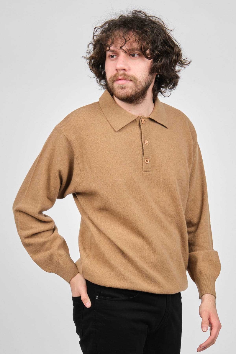 Ida Erkek Lambswool Polo Yaka Kazak 0593147 Camel Camel