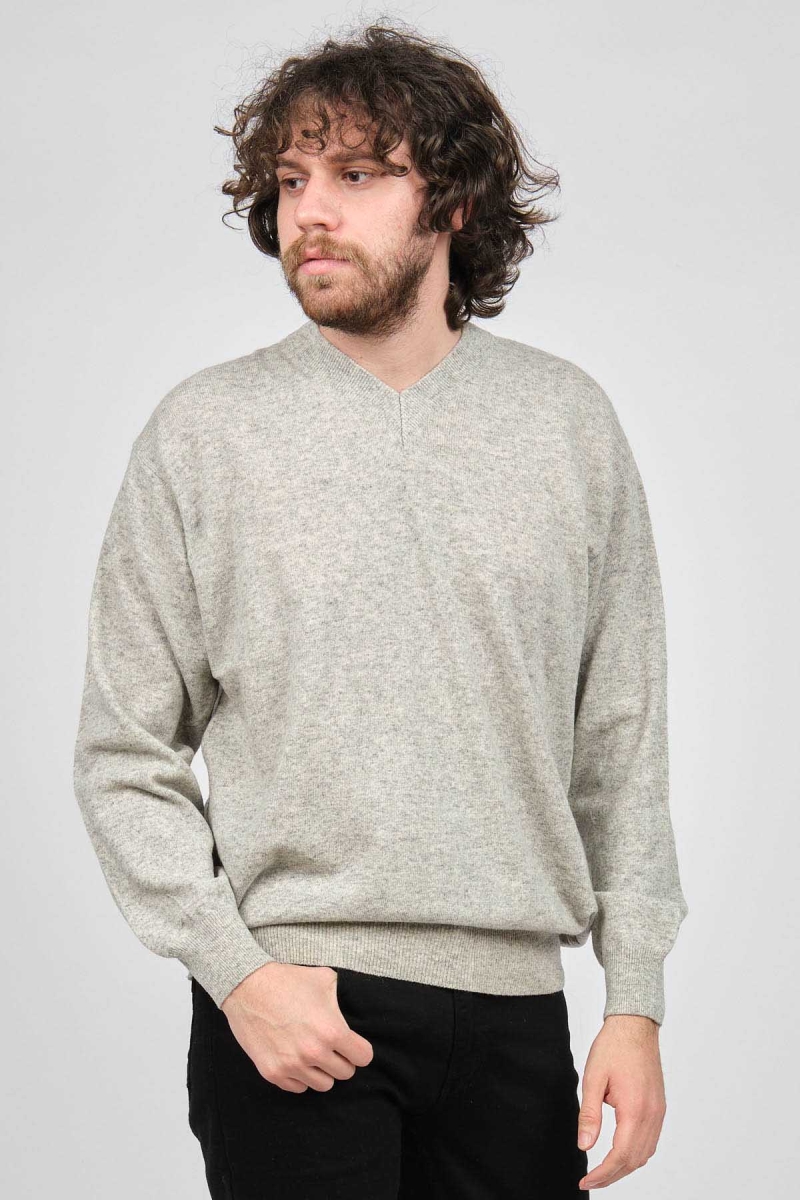 Ida Erkek Lambswool V Yaka Kazak 0593130 Gri Gri