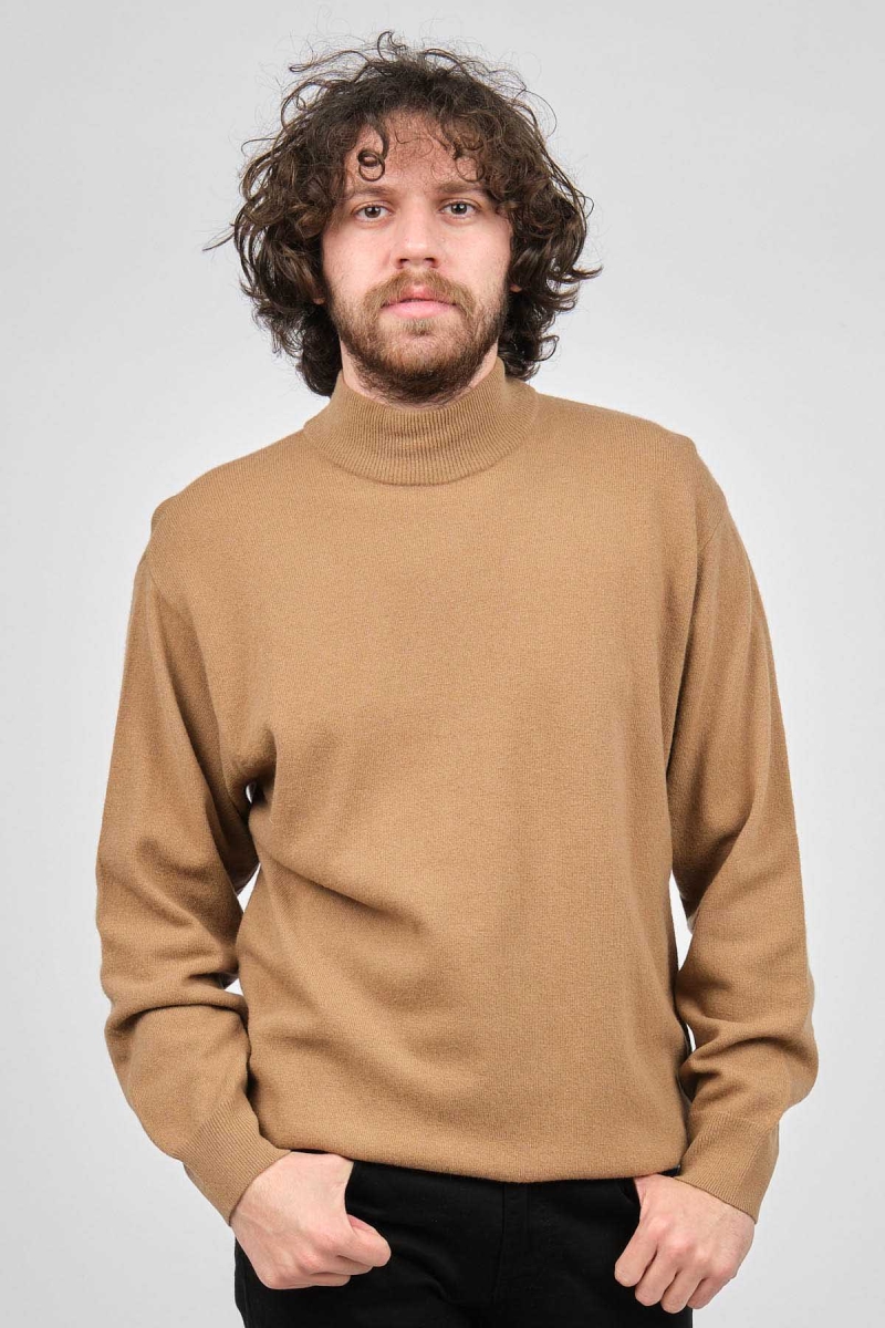 Ida Erkek Lambswool Yarım Balıkçı Kazak 0593161 Camel Camel