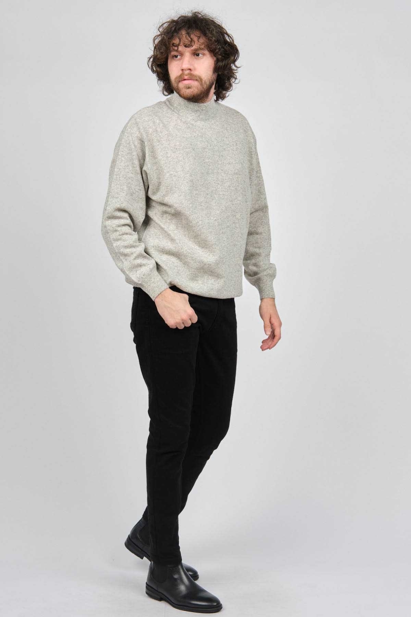 Ida Erkek Lambswool Yarım Balıkçı Kazak 0593161 Gri Gri