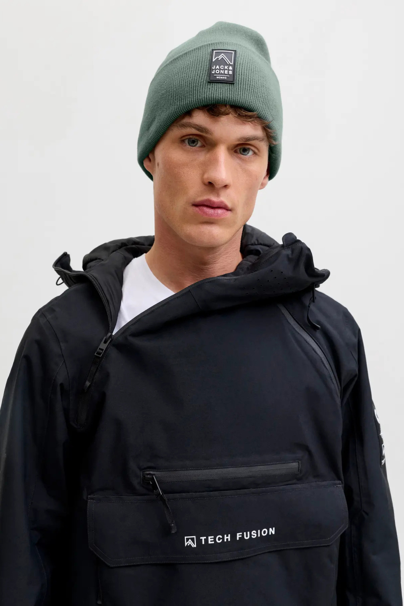 Jack & Jones Erkek Jacalpes Logo Detaylı Örme Bere 12286472 Yeşil Yeşil