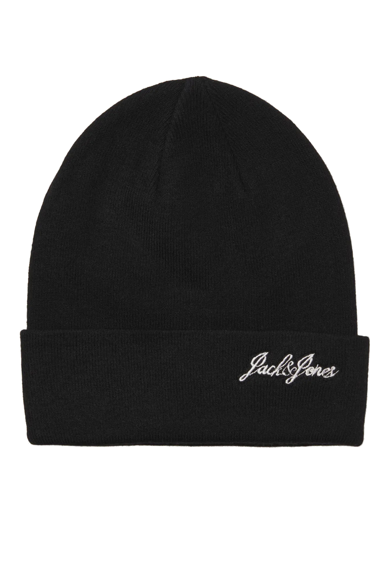 Jack & Jones Erkek Jacburnaby Yazı Detaylı Bere 12280403 Siyah Siyah