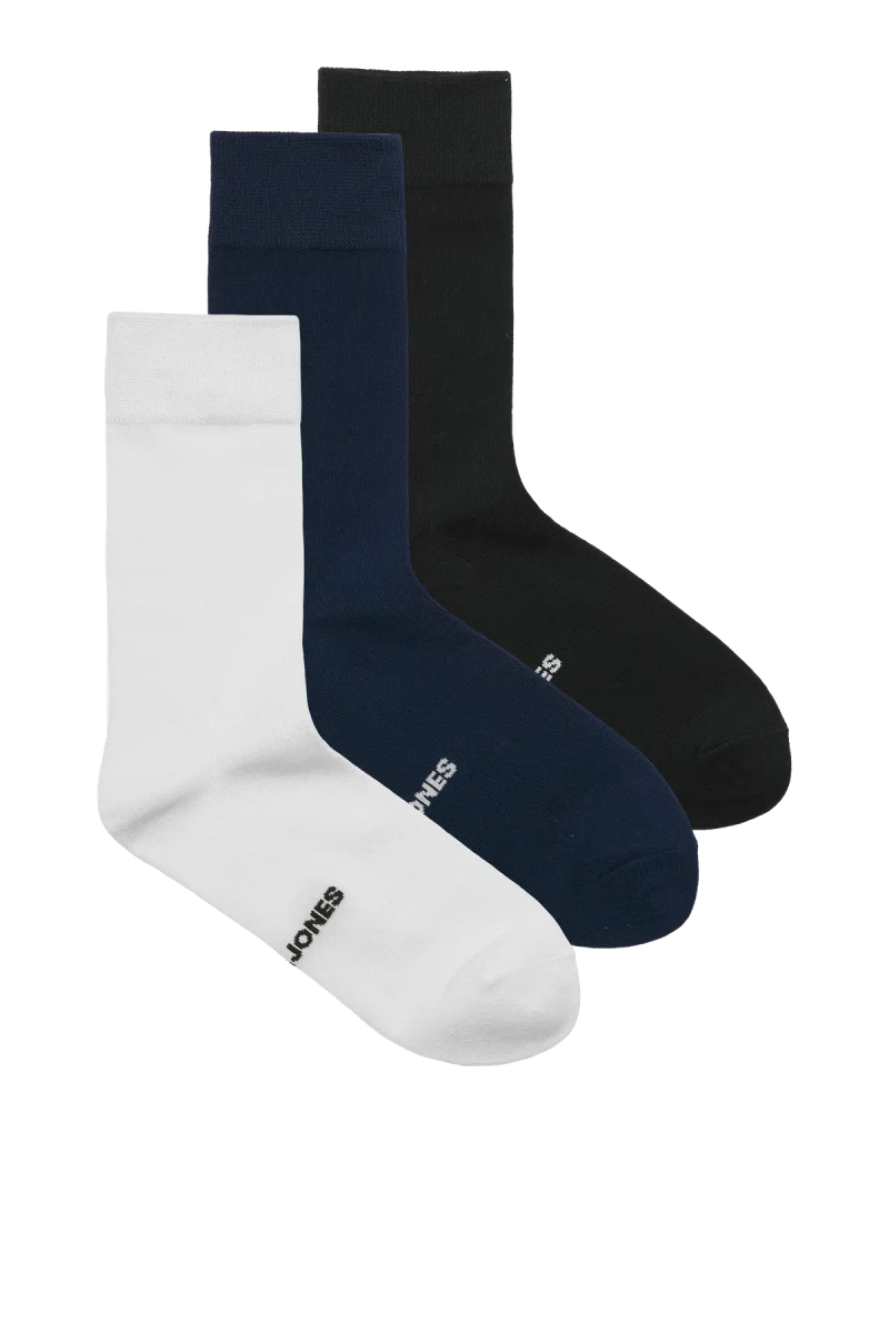 Jack & Jones Erkek Jaclouıs Marka Logolu 3'lü Çorap 12301513 Siyah-Beyaz SİYAH-BEYAZ