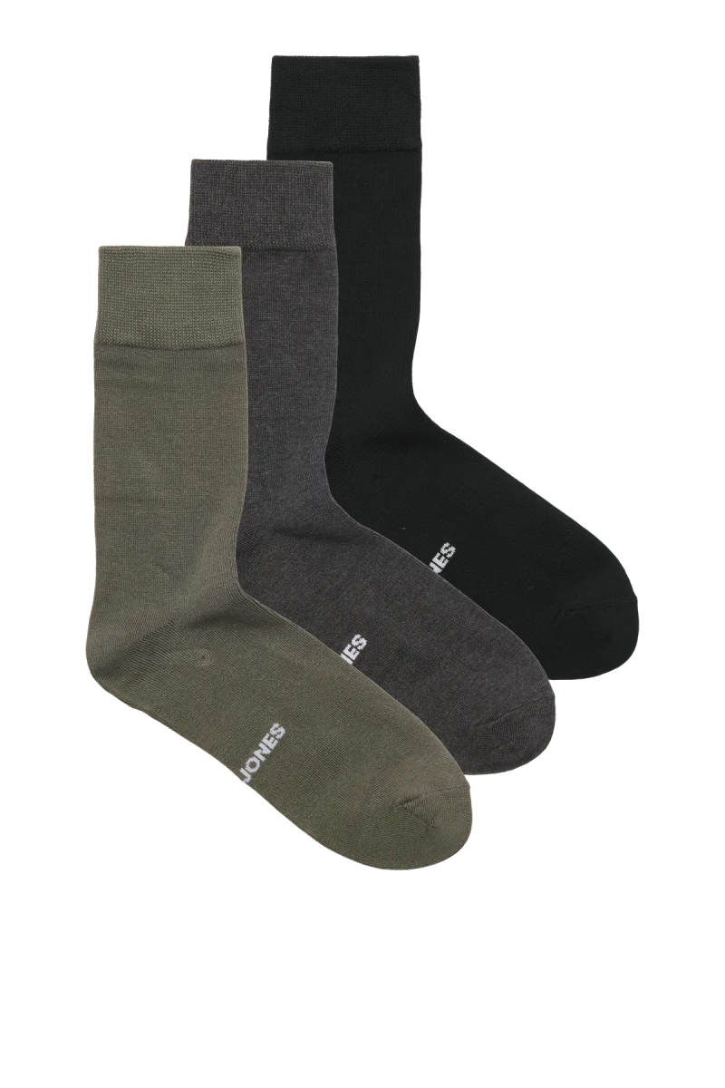 Jack & Jones Erkek Jaclouıs Marka Logolu 3'lü Çorap 12301513 Siyah Siyah