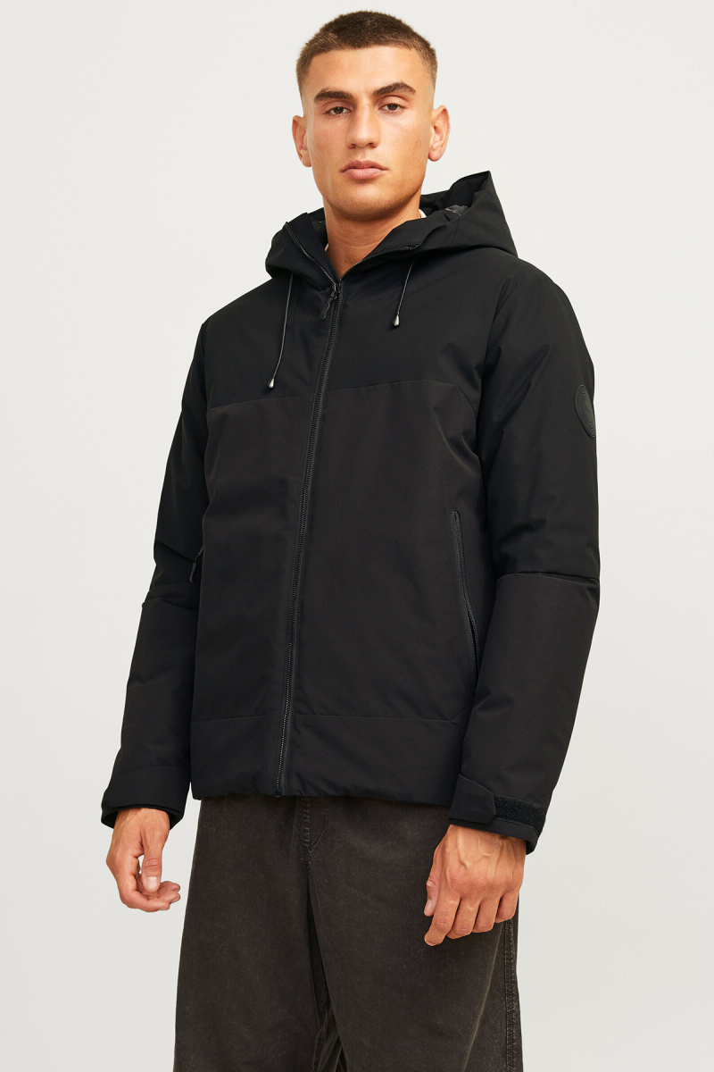 Jack & Jones Erkek Jcoaıden Kapüşonlu Suya Dayanıklı Softshell Mont 12260486 Siyah Siyah