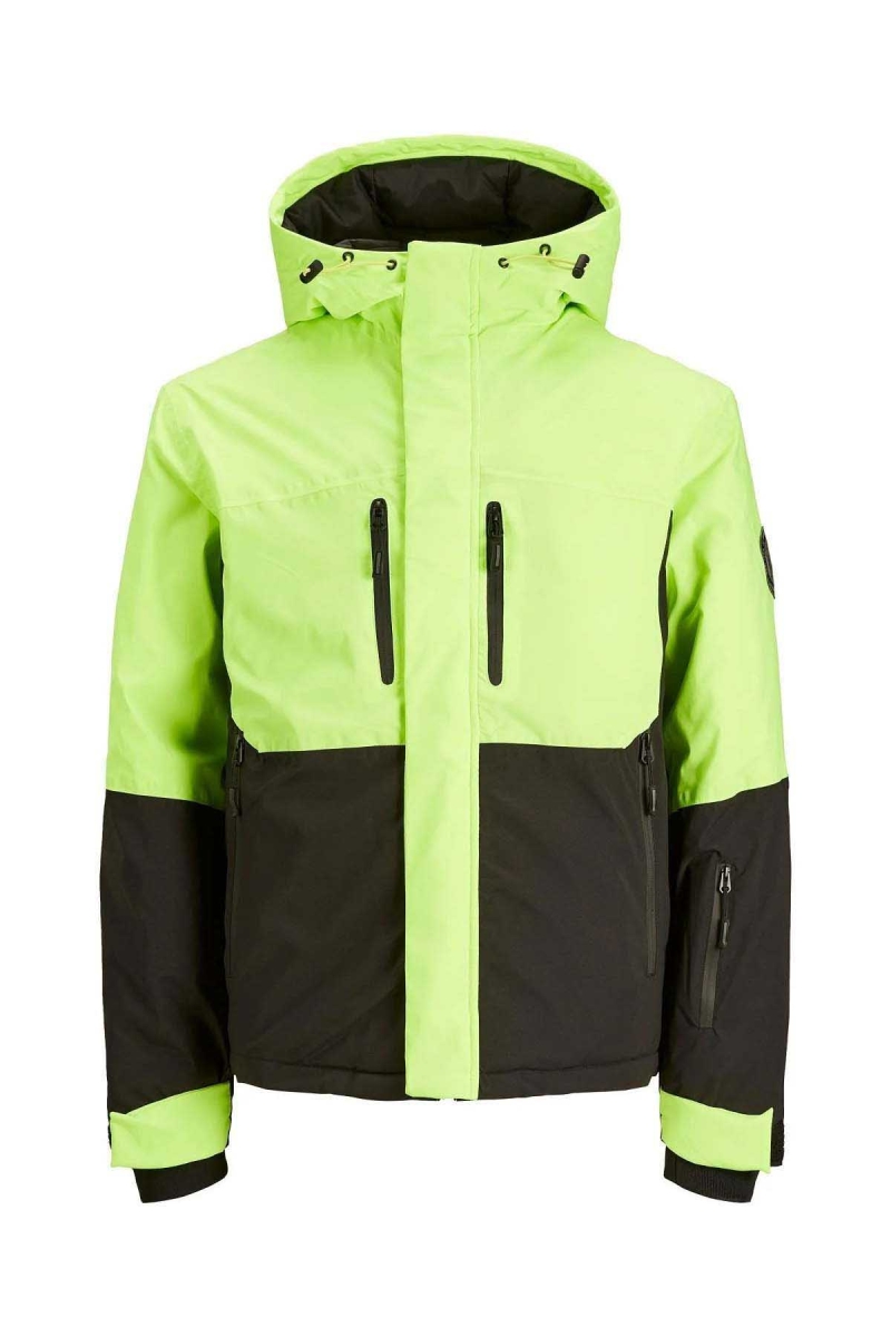 Jack & Jones Erkek Jcoalpıne Kapüşonlu Su Geçirmez Softshell Mont 12241637 Neon Yeşil NEON YEŞİL