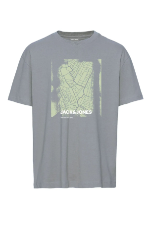 Jack & Jones Erkek Jcocıty Baskı Detaylı Bisiklet Yaka %100 Pamuk T-Shirt 12256172 Oliv Oliv