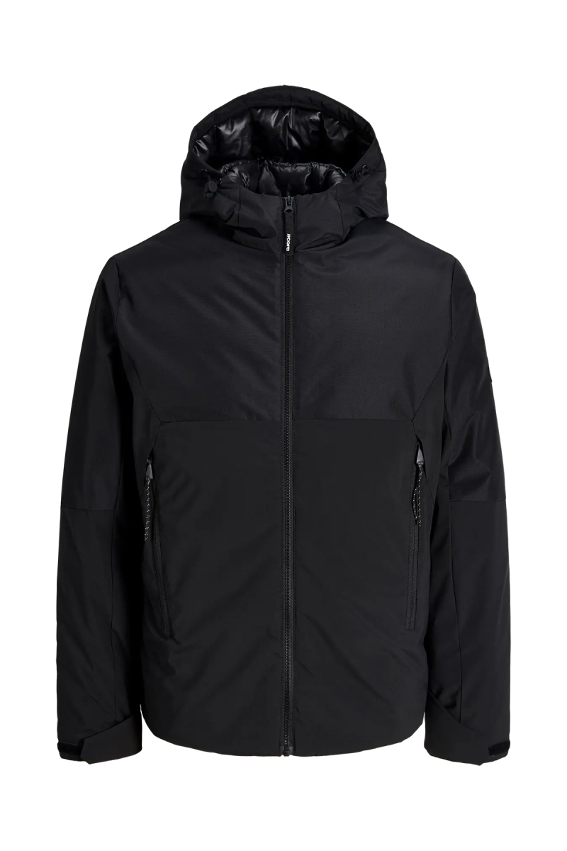 Jack & Jones Erkek Jcoclub Kapüşonlu Su İtici Şişme Mont 12299812 Siyah Siyah